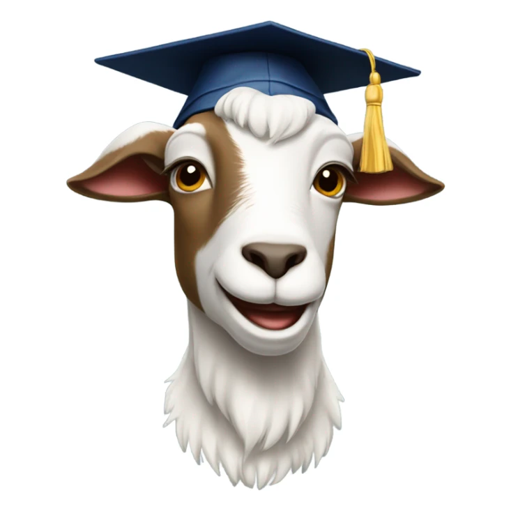 smirking goat with graduation hat sticker