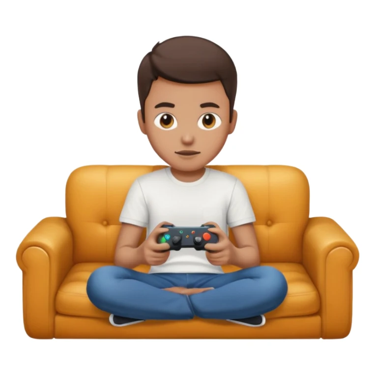 A person sitting on a couch playing video games  sticker