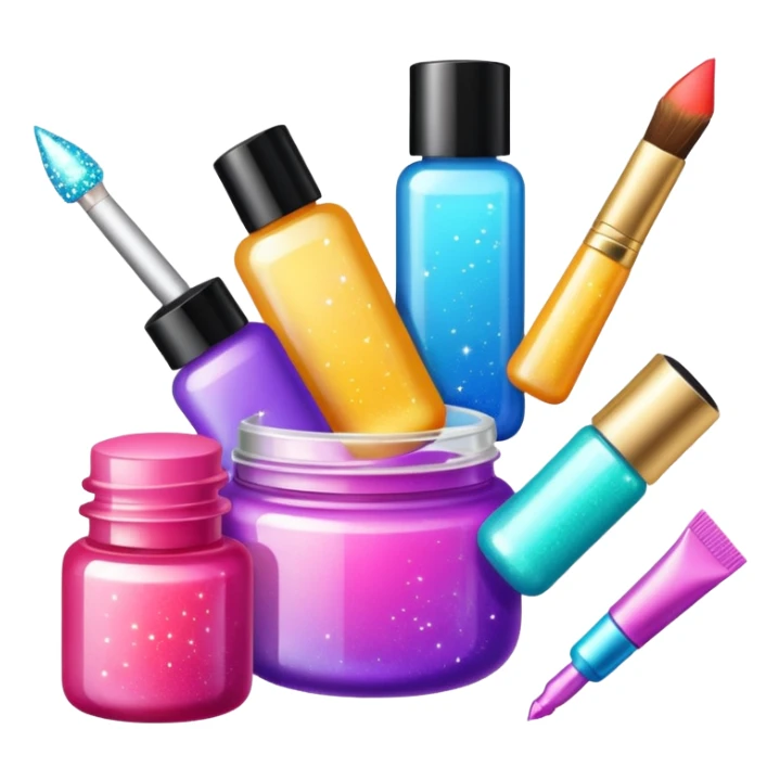 few beauty products and sparkles around sticker