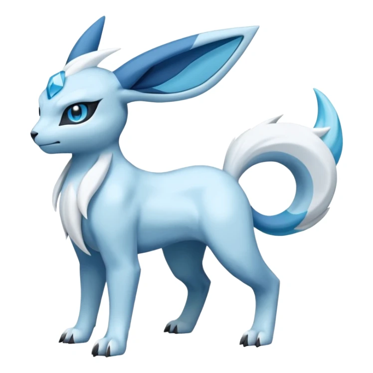 Glaceon-Samurott-Absol-Fakémon-hybrid-creature (full body)  sticker