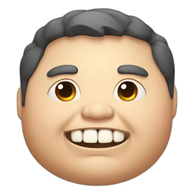 morbidly obese man with 3 layers of teeth sticker