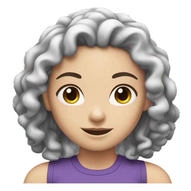 A white girl with curly black hair working out  sticker