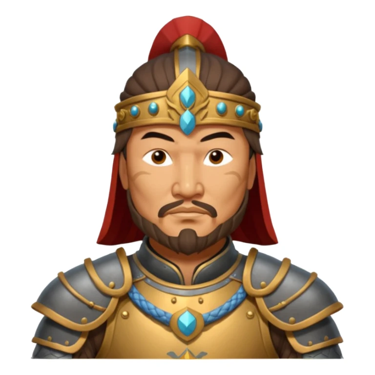 portrait of Genghis Khan in armor 3/4 sticker