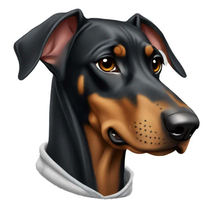 Doberman wearing hoodie sticker