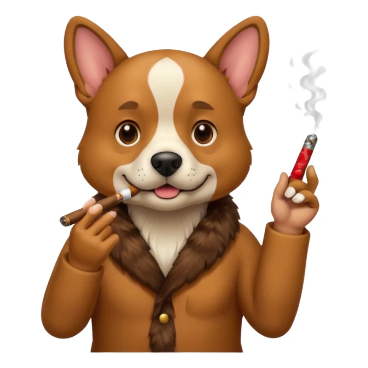 A dog smoking a cigar flipping you off  sticker