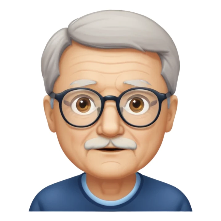 una imagen de un abuelo de 63 años con gafas sticker