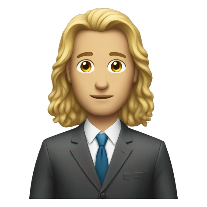 Suit man with long hair  sticker
