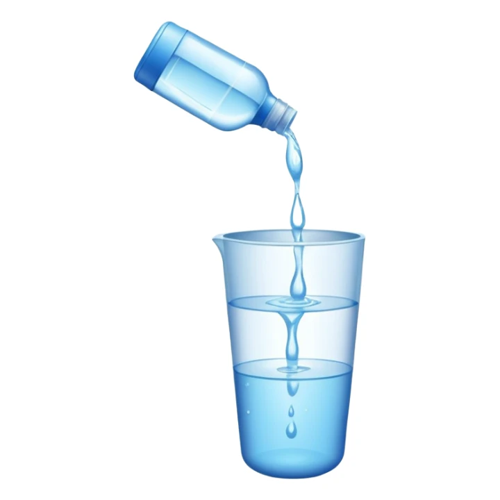bottle of water being poured out into the air sticker