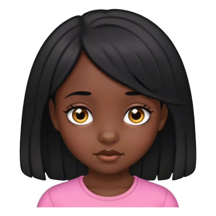 Dark skinned girl child with black hair sticker