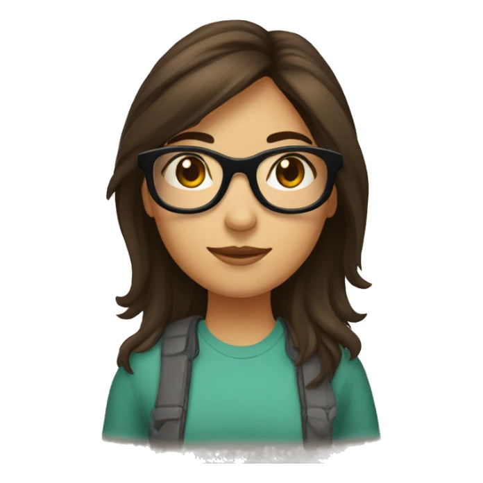 une fille brune avec des lunettes sticker