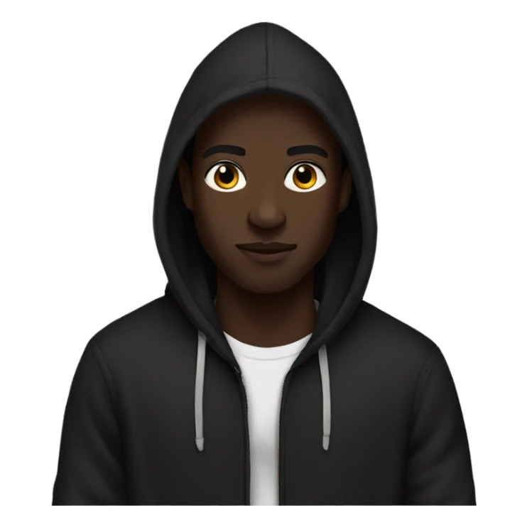 darkskin man wearing a black hoodie  sticker