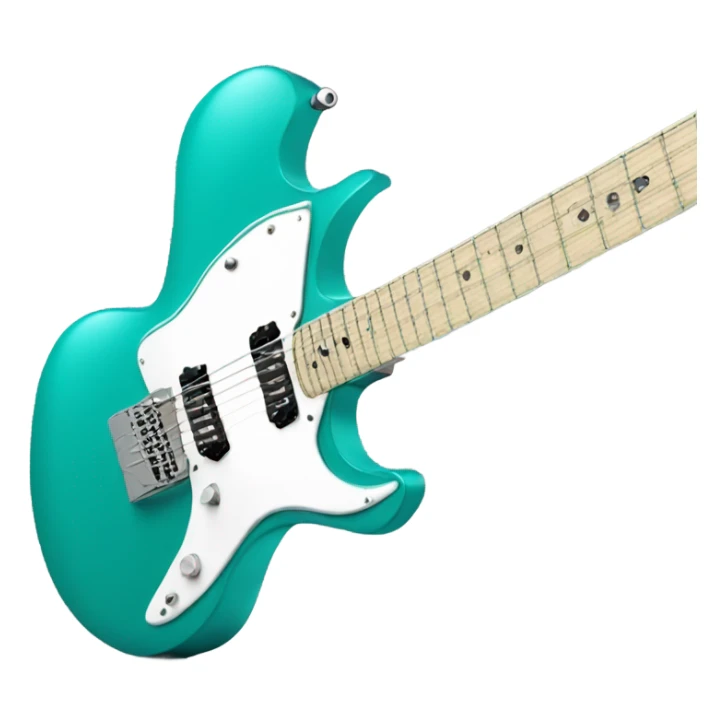 Teal electric guitar sticker