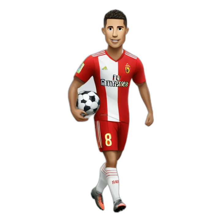 Ronaldo qui porte un ecureuil sticker