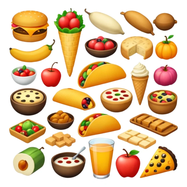 Create an emoji that reflects all kinds of food sticker