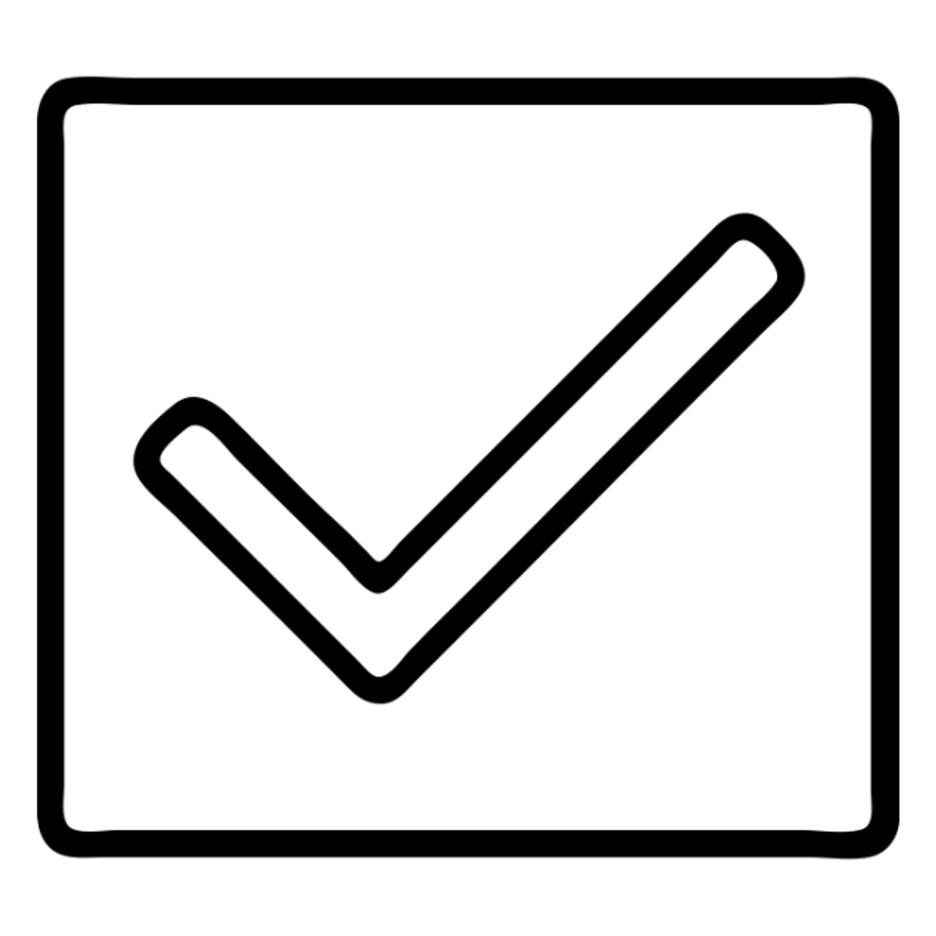 red checkbox emoji icon, square box with red border and red checkmark inside, flat minimalistic style, sharp edges, centered check mark, no text, white background, optimized for mobile UI or quiz result screens sticker