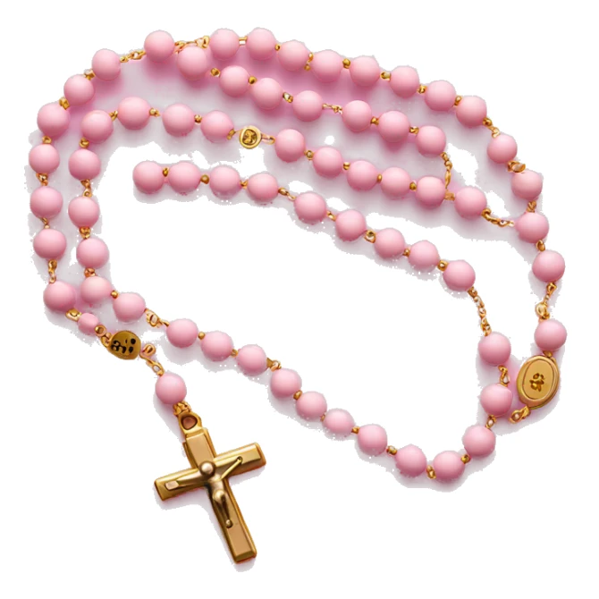 Light pink with gold cross rosary  sticker