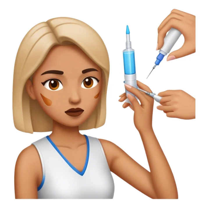 a woman who gets a shot in the face sticker