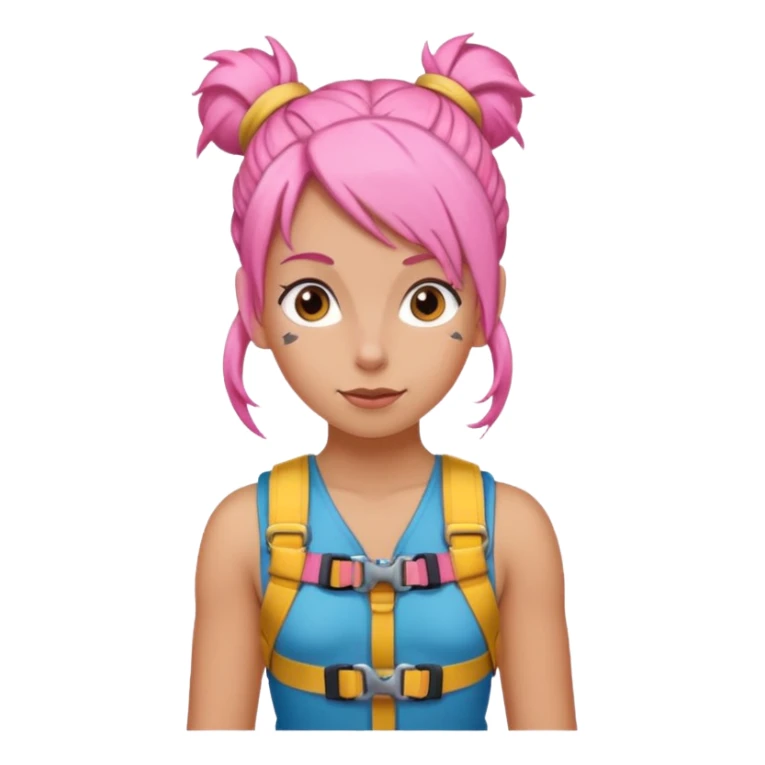 climber girl with pink bun hair sticker