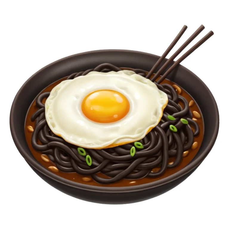Korean jjajangmyun Twitter emoji style sticker