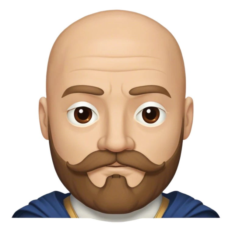 Mace Tyrell from game of thrones, have mustache and brown beard, half bald sticker