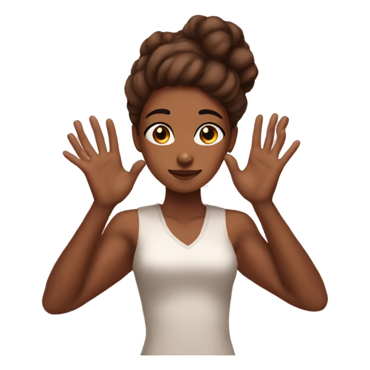 Brown skin OMG girl with hands sticker