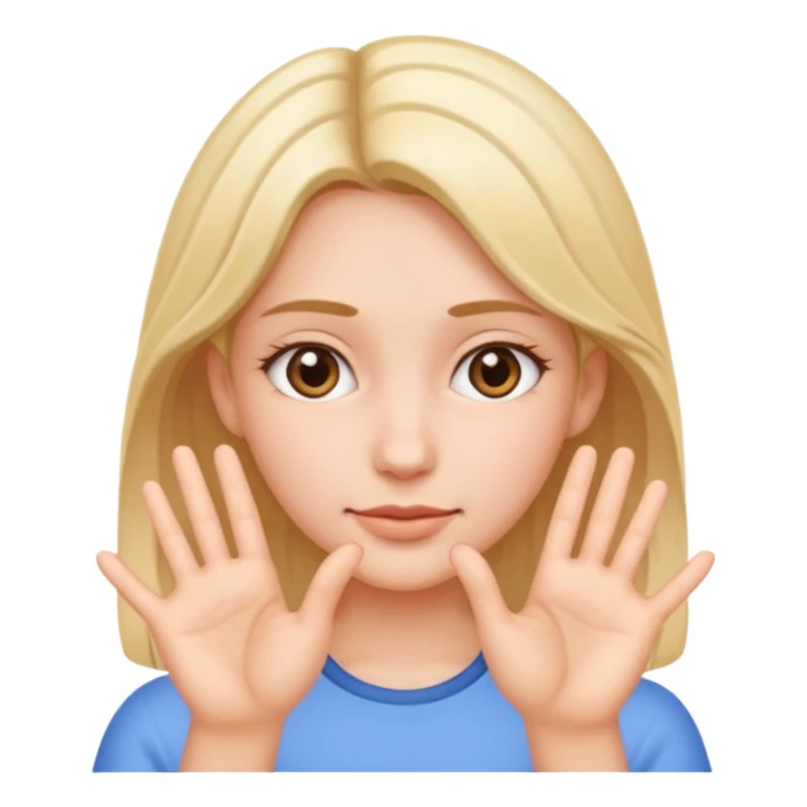 Girl with two hands in front no flowers and make them at different levels sticker