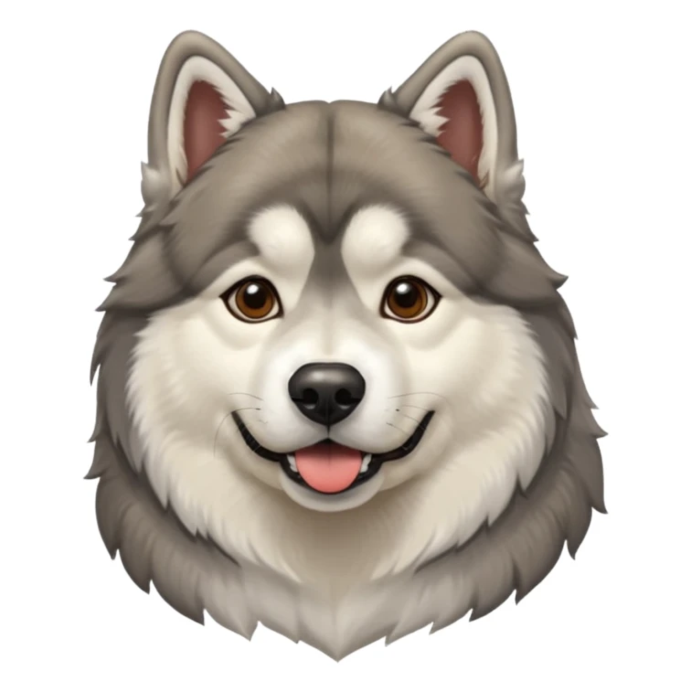 Alaskan Malamute dog, park, people sticker