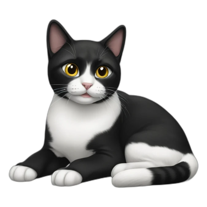 Black and white cat sticker