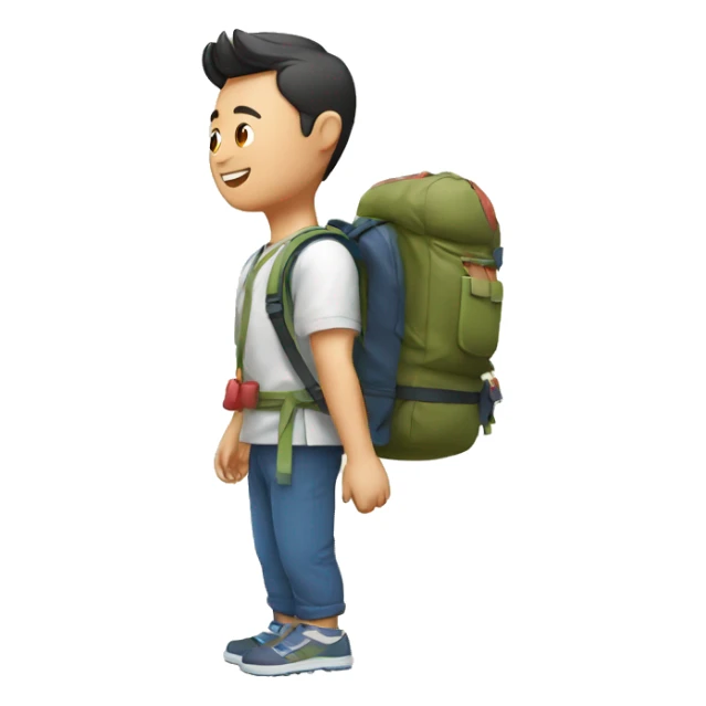 korean men with a backpack travel in Thailand sticker