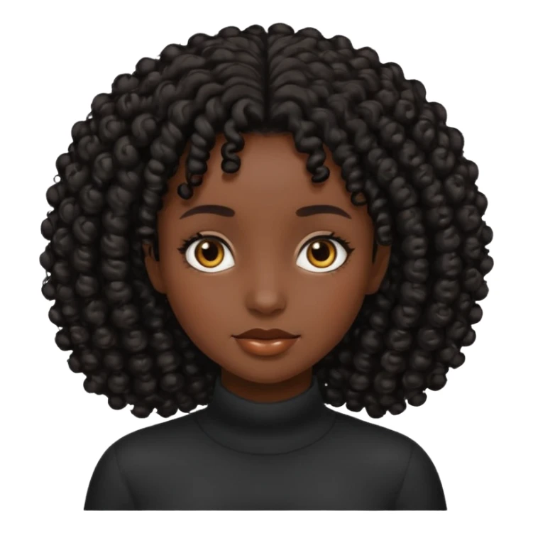 Una chica morena de cabello rizado no esponjado y color negro sticker