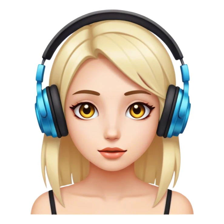 A girl listening to EDM music sticker