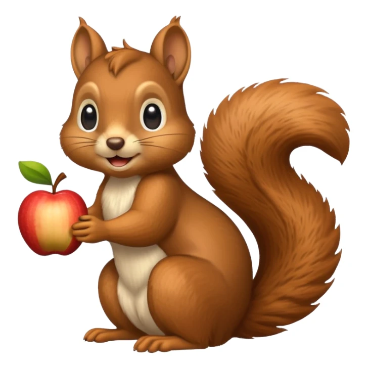 Add a thought bubble above the squirrel's head to make it look like it is thinking, in Apple emoji style, with no background. sticker