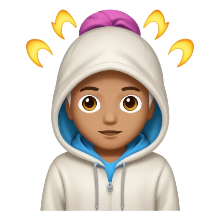 marshmallow head DJ with a hoodie and lights sticker