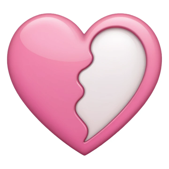 Coração metade rosa e metade branco emoji sticker