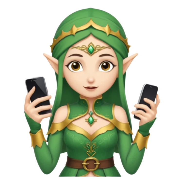 elf with persion crawl custome dress and smartphone sticker