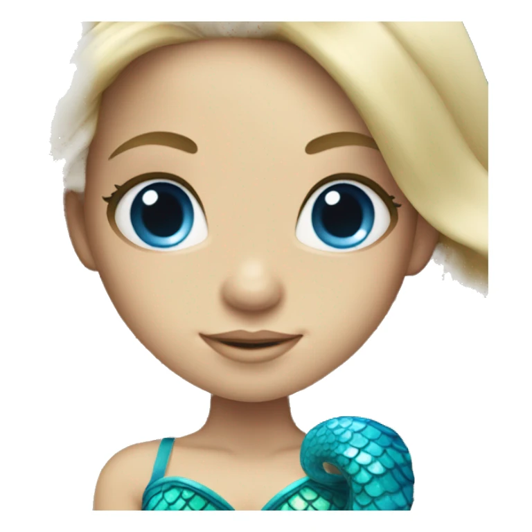 blonde and blue eyed mermaid with long hair sticker