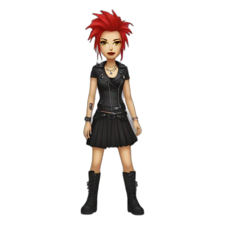 Fantasy female punk rock dress up sticker