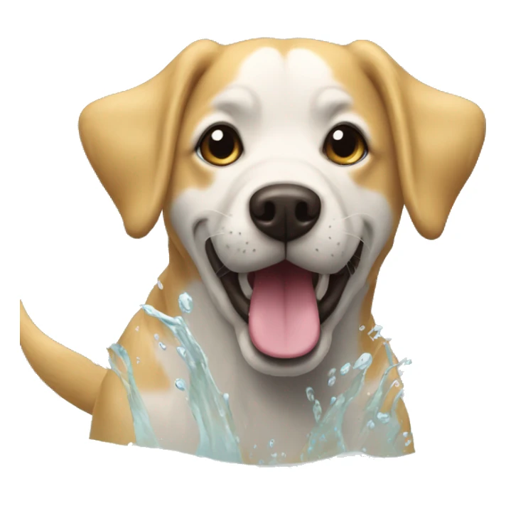 perro golden nadando en agua sticker