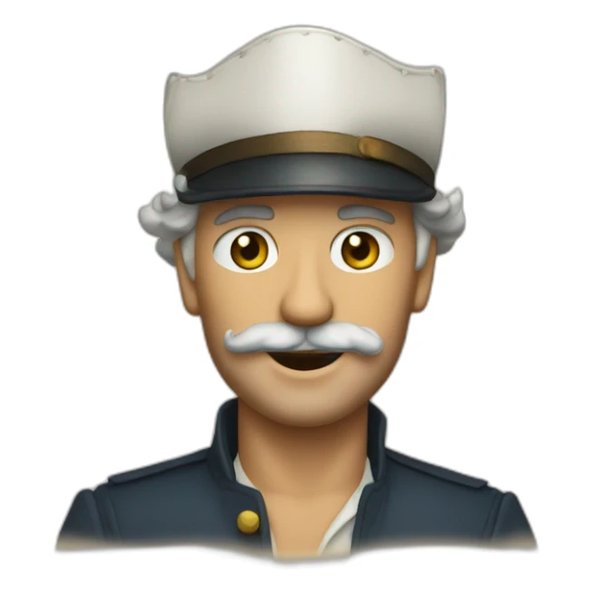 Dick Sand at the helm of the schooner sticker