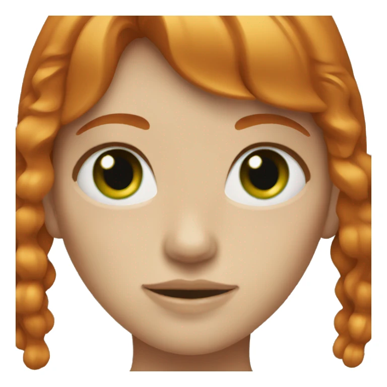 ginger girl with bangs and green eyes  sticker