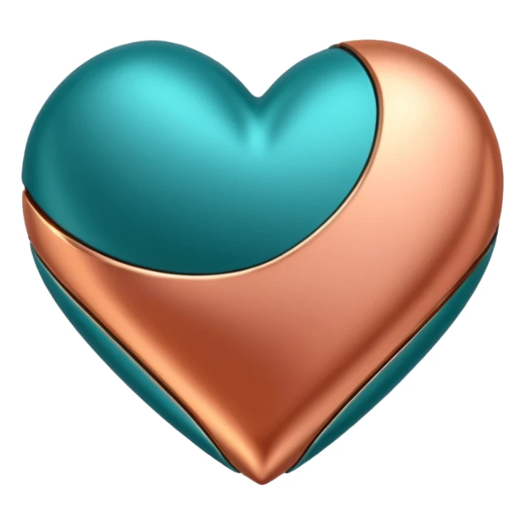A teal, burnt orang, and rose gold heart, please.  sticker