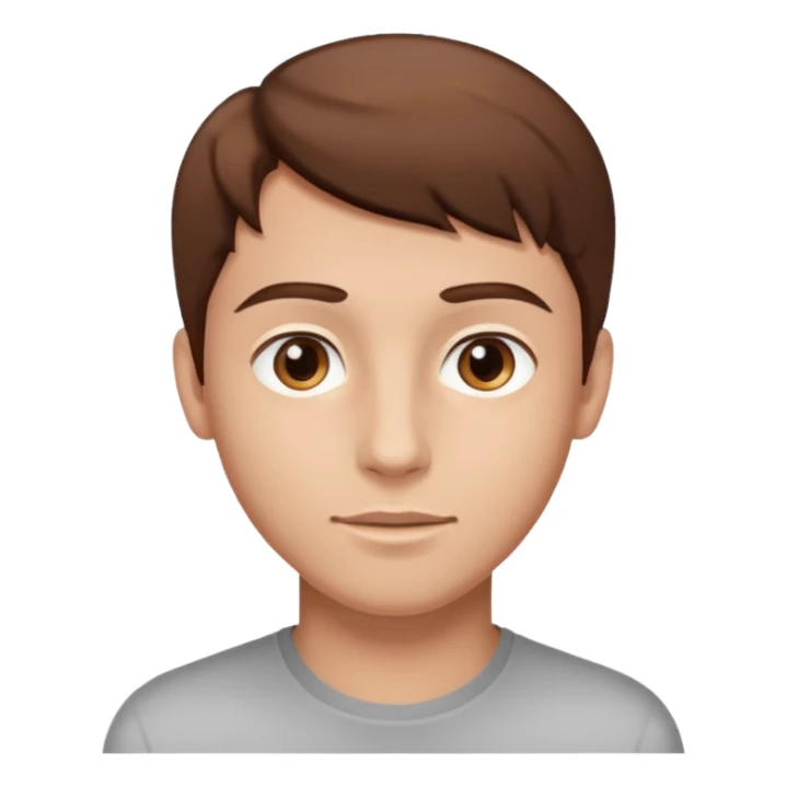 young man with smooth skin, bright eyes, brown hair sticker