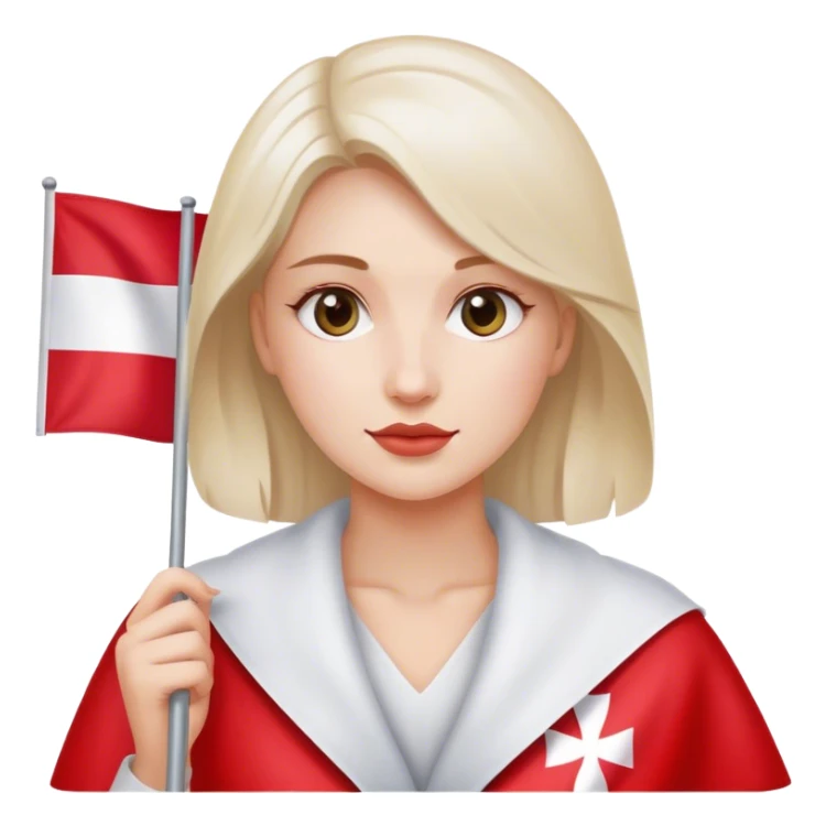 woman with poland flag sticker
