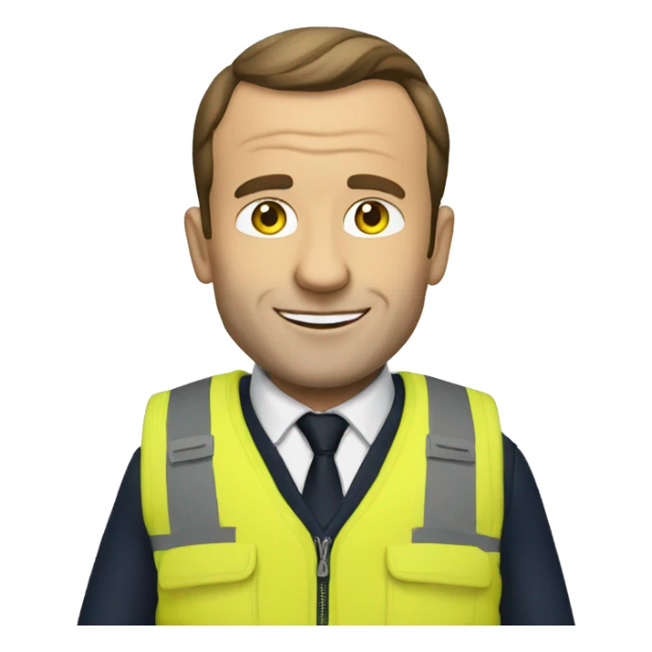 Macron avec un gilet jaune  sticker