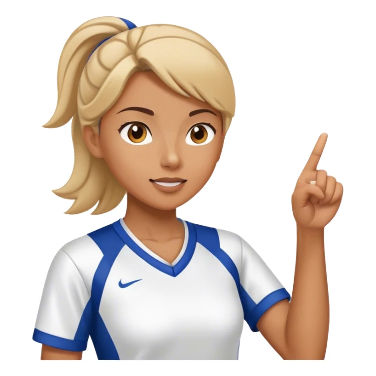 female sport coach pointing finger and talking sticker
