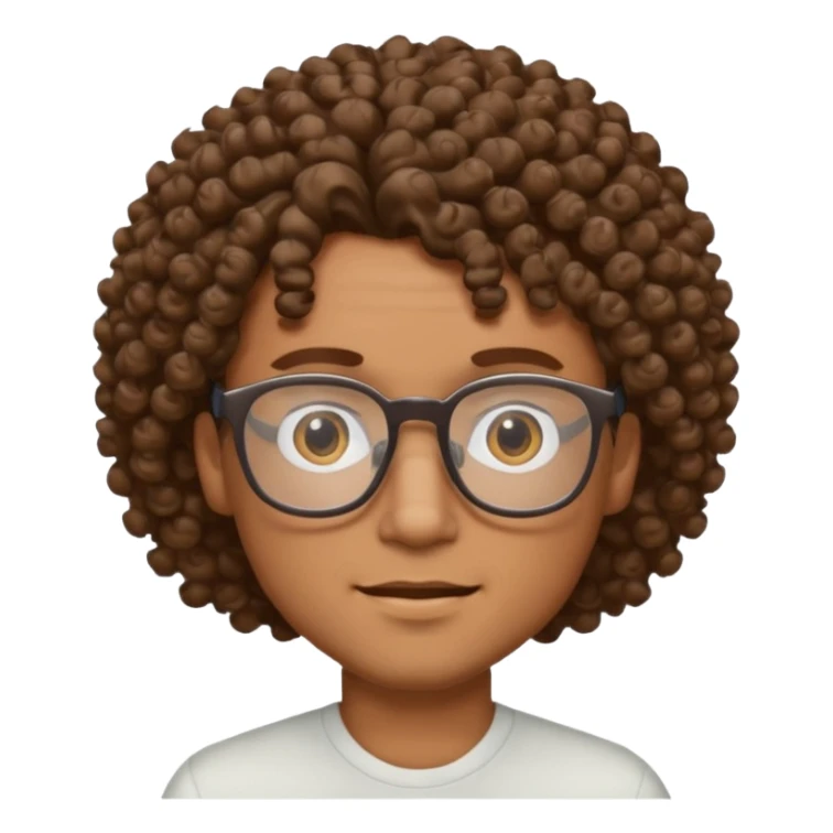 homme blanc brun avec cheveux frisés et lunette sticker