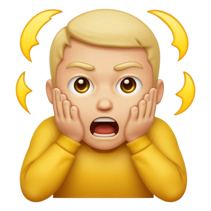 yellow emoji choking himself out in anger scary sticker