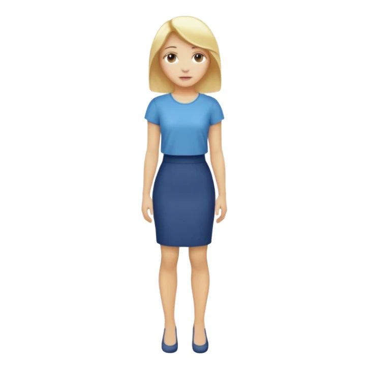 woman with blond hair standing showing full body sticker