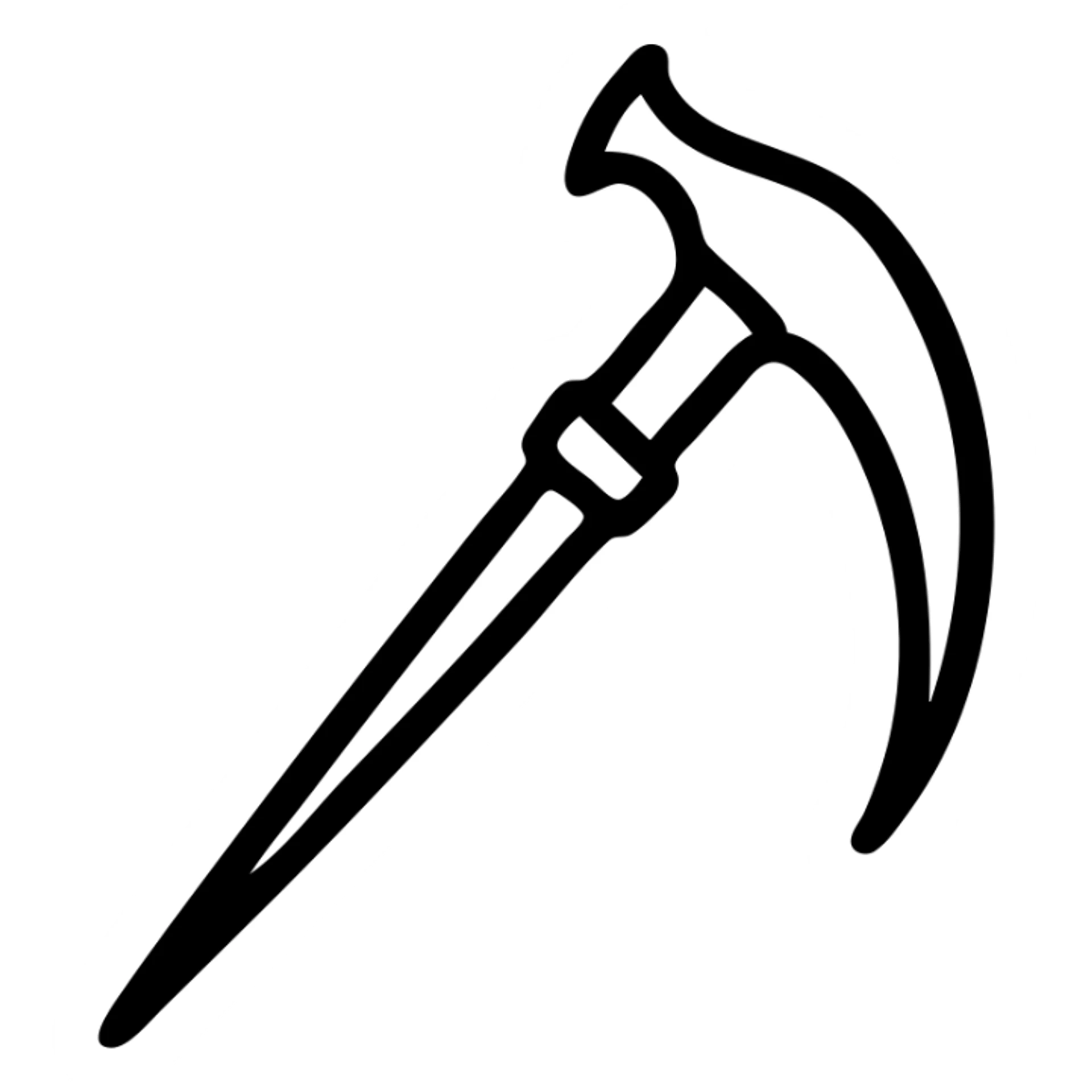 A sickle attached to the end of a rifle as a bayonet weapon sticker