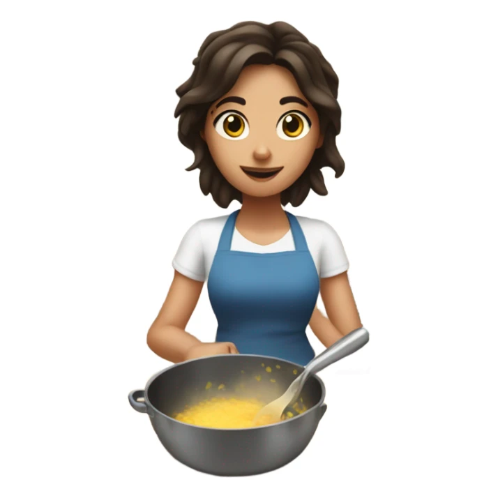 Brunette girl cooking  sticker